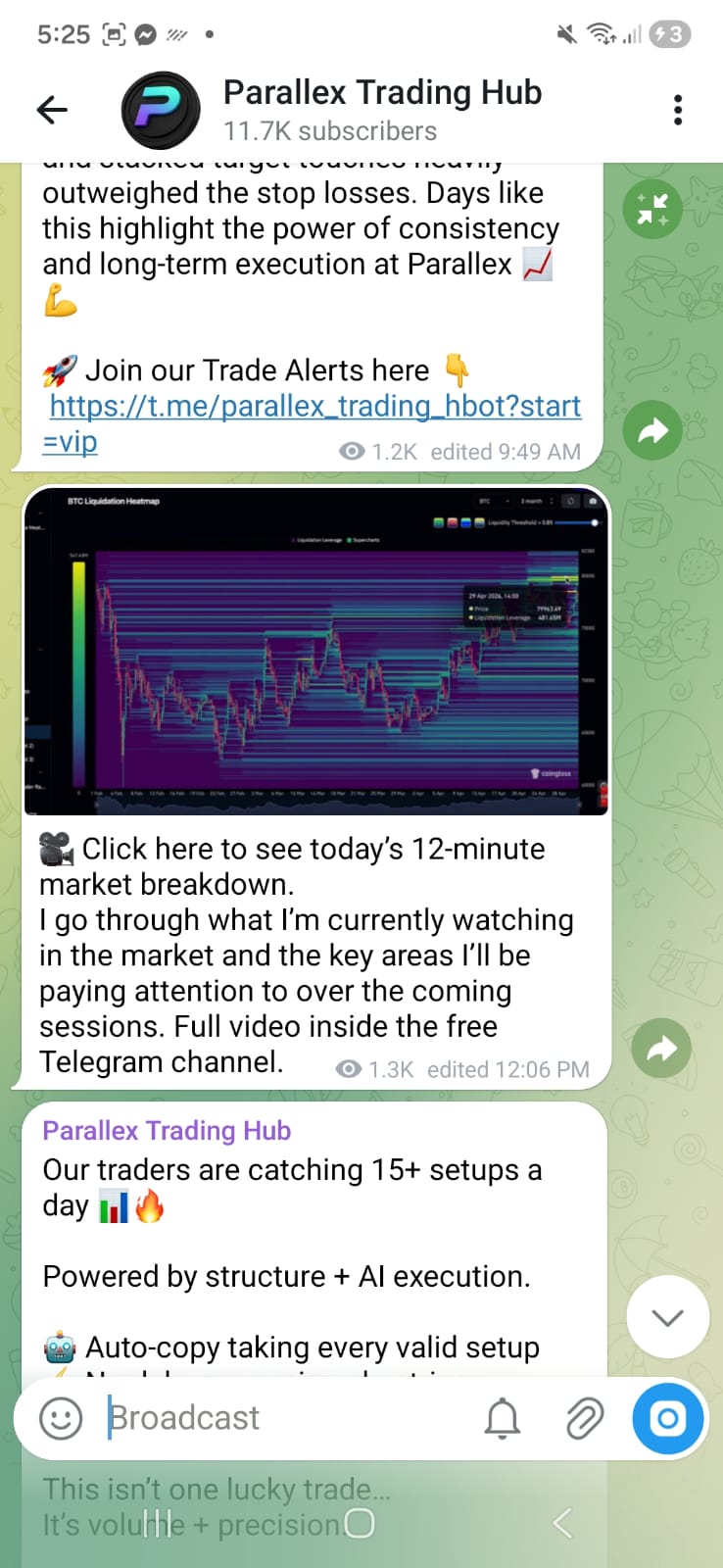 Parallex BTC liquidation heatmap live market breakdown