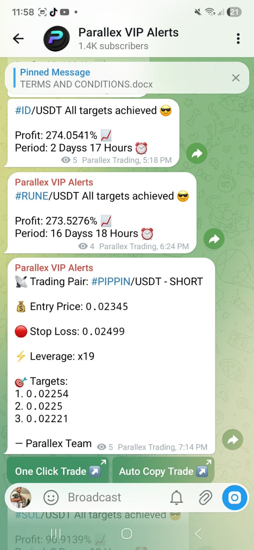 Parallex community ETC/USDT market opportunity